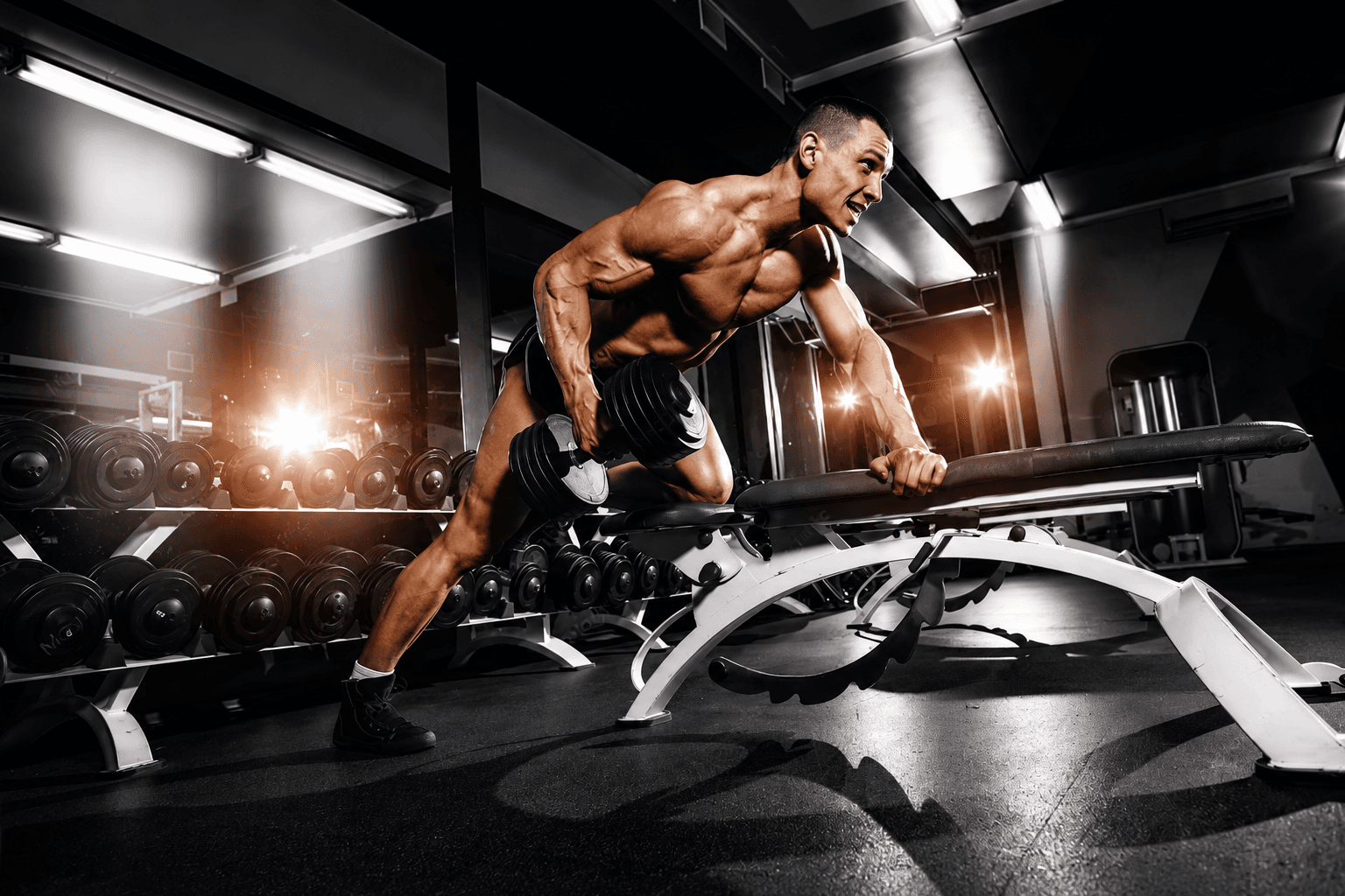 Athlete training in the gym